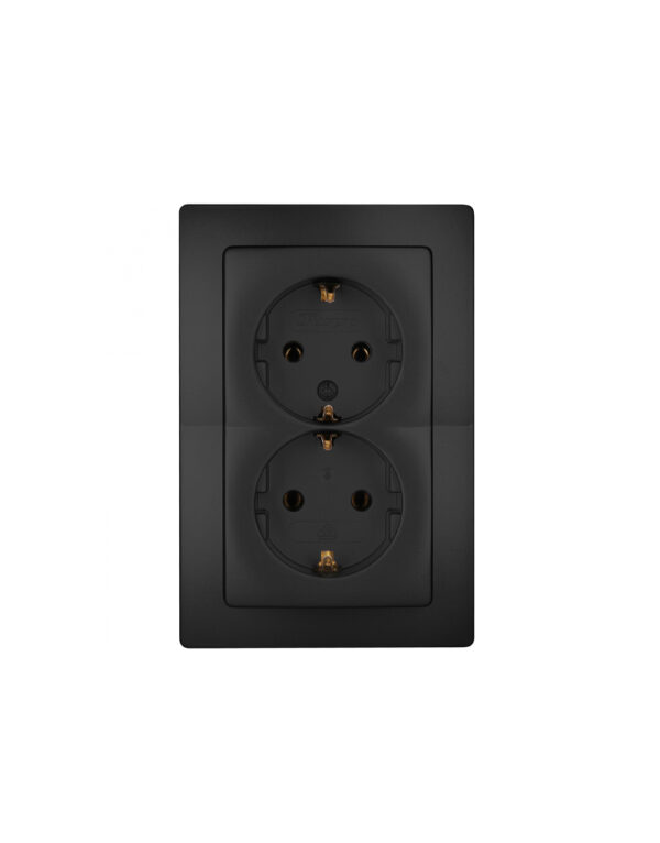HK05 – double earthed socket outlet – colour: mattblack – 1-K941150004