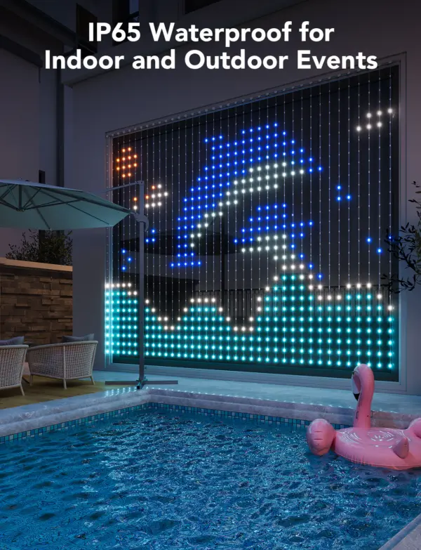 Wi-Fi Smart Λαμπάκια LED Κουρτίνα RGBIC 1.5x2m IP65 H70B1 Govee 1.SH.01.G027