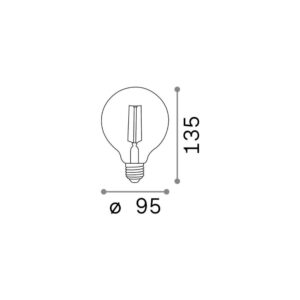 E27 GLOBO D095 04W 2200K CRI80 AMBRA – 1-ID151717