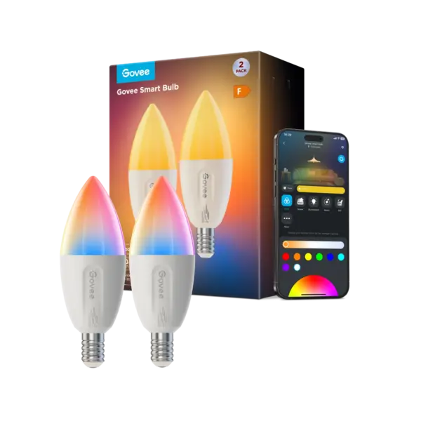RGBWW Smart Wi-Fi LED Λάμπα Κερί Ε14 (2 pack) B600C Govee 1.SH.01.G072