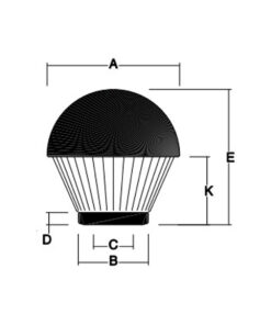 URANO ΑΚΡΥΛΙΚΟ Φ50 ΔΙΑΦΑΝΟ ΜΙΣΟ ΒΑΜΜΕΝΟ ΜΑΥΡΟ ΚΟΥΜΠΩΤΟ ΧΩΡΙΣ ΒΑΣΗ ACRILUX – 2-AR410210010