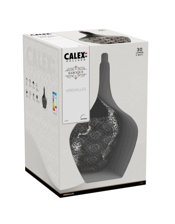 Calex VERSAILLES Noir Baroque LED lamp 220-240V 5W E27, 30lm 1800K dimmable – 2-CX426320