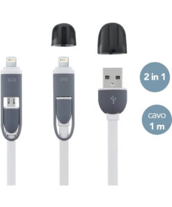 ΚΑΛΩΔΙΟ ΦΟΡΤΙΣΗΣ ΜΕ MICROUSB & LIGHTING MFI 1M ΛΕΥΚΟ ELECTRALINE – 2-EL500332
