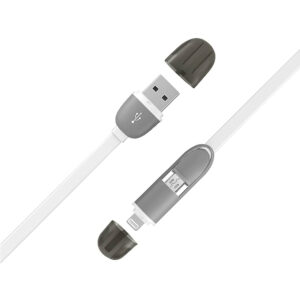 ΚΑΛΩΔΙΟ ΦΟΡΤΙΣΗΣ ΜΕ MICROUSB & LIGHTING MFI 1M ΛΕΥΚΟ ELECTRALINE – 2-EL500332