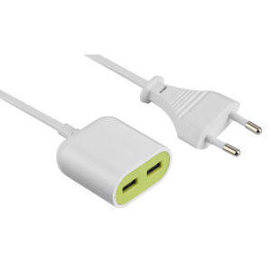 ΠΡΟΕΚΤΑΣΗ ΚΑΛΩΔΙΟΥ 1,5Μ ΜΕ ΔΙΠΟΛΙΚΟ ΦΙΣ & 2ΧUSB (2.4A)-ΠΡΑΣΙΝΟ ELECTRALINE – 2-EL500344