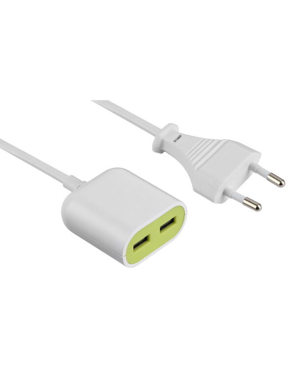 ΠΡΟΕΚΤΑΣΗ ΚΑΛΩΔΙΟΥ 1,5Μ ΜΕ ΔΙΠΟΛΙΚΟ ΦΙΣ & 2ΧUSB (2.4A)-ΠΡΑΣΙΝΟ ELECTRALINE – 2-EL500344