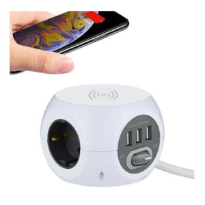 ΠΟΛΥΠΡΙΖΟ 3 ΘΕΣΕΩΝ, 3ΧUSB (2.4A) ΚΑΙ ΑΣΥΡΜΑΤΗ ΕΠΑΓΩΓΙΚΗ ΦΟΡΤΙΣΗ ΜΕ 1,5Μ ΚΑΛΩΔΙΟ ΚΑΙ ΔΙΑΚΟΠΤΗ ELECTRALINE – 2-EL62079