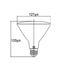 ΛΑΜΠΑ LED SMD PAR38 16W E27 3000K 220-240V 1450lm 38° IP65 UNIVERSE – 2-U003308