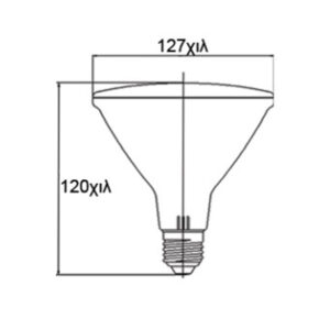 ΛΑΜΠΑ LED SMD PAR38 16W E27 4000K 220-240V 1450lm 38° IP65 UNIVERSE – 2-U003315