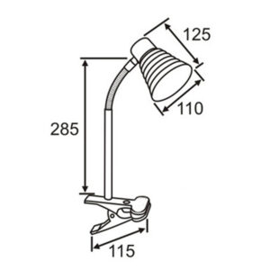 ΦΩΤΙΣΤΙΚΟ ΓΡΑΦΕΙΟΥ ΜΕ ΚΛΙΠ ΜΕΤΑΛΛΙΚΟ Ε14 MAX25W 285x115mm ΑΛΟΥΜΙΝΙΟΥ ΛΕΥΚΟ UNIVERSE – 2-U004893