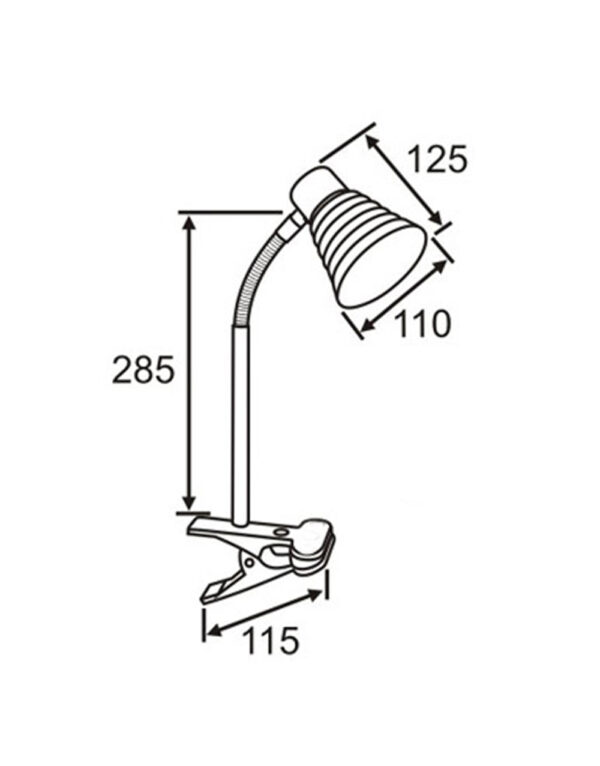 ΦΩΤΙΣΤΙΚΟ ΓΡΑΦΕΙΟΥ ΜΕ ΚΛΙΠ ΜΕΤΑΛΛΙΚΟ Ε14 MAX25W 285x115mm ΑΛΟΥΜΙΝΙΟΥ ΑΣΗΜΙ UNIVERSE – 2-U004909