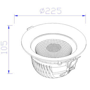ΦΩΤΙΣΤΙΚΟ ΧΩΝΕΥΤΟ COB LED Φ225 30W 4000K 2800lm 45° AC220-240V ΑΛΟΥΜΙΝΙΟΥ ΛΕΥΚΟ PROFESSIONAL UNIVERSE – 2-U005005
