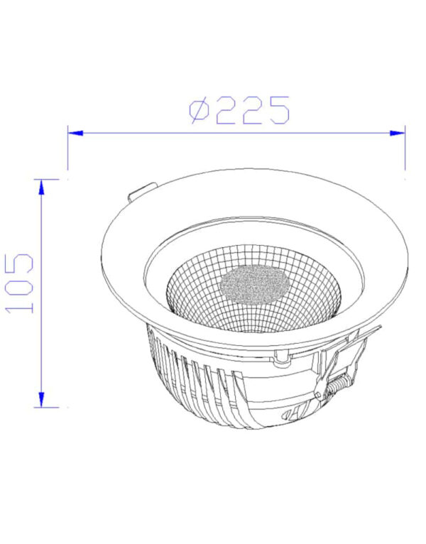 ΦΩΤΙΣΤΙΚΟ ΧΩΝΕΥΤΟ COB LED Φ225 30W 4000K 2800lm 45° AC220-240V ΑΛΟΥΜΙΝΙΟΥ ΝΙΚΕΛ PROFESSIONAL UNIVERSE – 2-U005012