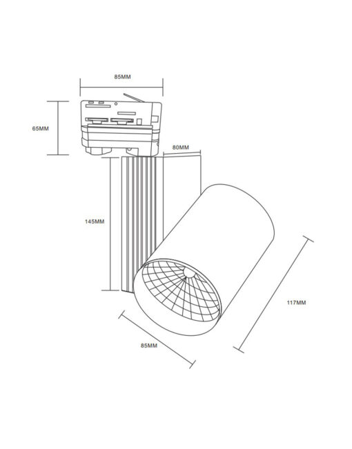 ΦΩΤΙΣΤΙΚΟ ΣΠΟΤ ΡΑΓΑΣ 20W 2700K 1800lm 38° ΛΕΥΚΟ ΜΕ 3Φ ΑΝΤΑΠΤΟΡΑ UNIVERSE – 2-U005463