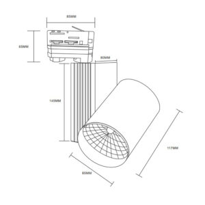 ΦΩΤΙΣΤΙΚΟ ΣΠΟΤ ΡΑΓΑΣ 20W 4000K 1800lm 38° ΛΕΥΚΟ ΜΕ 3Φ ΑΝΤΑΠΤΟΡΑ UNIVERSE – 2-U005470