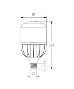 ΛΑΜΠΑ LED T6 36W E27 4000K 100-240V 3600lm 270° UNIVERSE – 2-U006033