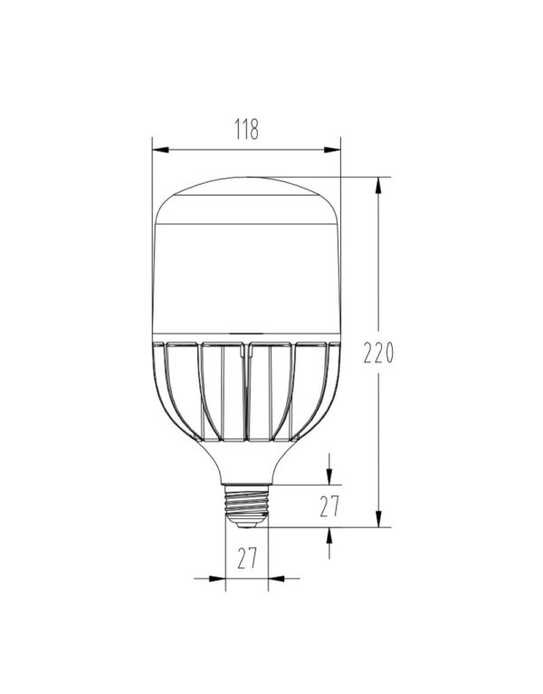ΛΑΜΠΑ LED T6 36W E27 4000K 100-240V 3600lm 270° UNIVERSE – 2-U006033