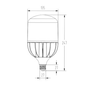 ΛΑΜΠΑ LED T6 45W E27 4000K 100-240V 4500lm 270° UNIVERSE – 2-U006040