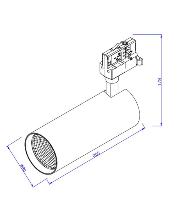 ΦΩΤΙΣΤΙΚΟ ΣΠΟΤ ΡΑΓΑΣ 30W 4000K 2700lm 38° ΛΕΥΚΟ ΜΕ 3Φ ΑΝΤΑΠΤΟΡΑ UNIVERSE – 2-U006538