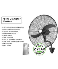 ΒΙΟΜΗΧΑΝΙΚΟΣ ΑΝΕΜΙΣΤΗΡΑΣ ΤΟΙΧΟΥ 200W ΠΕΡΙΣΤΡΕΦΟΜΕΝΟΣ ΜΕ ΧΡΟΝΟΔΙΑΚΟΠΤΗ ΚΑΙ ΤΗΛΕΧΕΙΡΙΣΜΟ UNIVERSE – 2-U008044