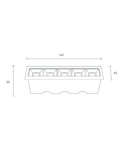 ΦΩΤΙΣΤΙΚΟ ΧΩΝΕΥΤΟ LED 147x45mm 10W 3000K 1000lm 45° AC220-240V ΛΕΥΚΟ ΜΕ ΜΑΥΡΟ ΑΝΑΚΛΑΣΤΗΡΑ UNIVERSE – 2-U008730