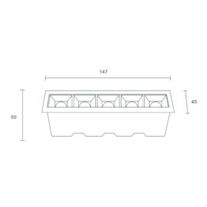 ΦΩΤΙΣΤΙΚΟ ΧΩΝΕΥΤΟ LED 147x45mm 10W 3000K 1000lm 45° AC220-240V ΛΕΥΚΟ ΜΕ ΜΑΥΡΟ ΑΝΑΚΛΑΣΤΗΡΑ UNIVERSE – 2-U008730