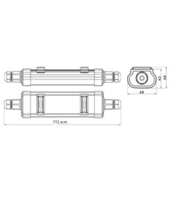 ΦΩΤΙΣΤΙΚΟ ΣΚΑΦΑΚΙ LED 22W 60CM 5000K 230V 2400LM PC ΣΤΕΓΑΝΟ ΙP65 UNIVERSE – 2-U009959