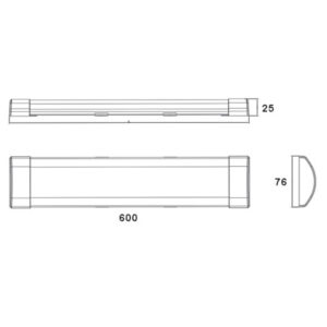 ΦΩΤΙΣΤΙΚΟ ΣΚΑΦΑΚΙ LED 18W 60CM 4000K 230V 1800LM PC UNIVERSE – 2-U009980