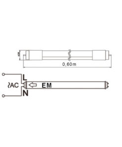 ΛΑΜΠΑ LED SMD T8 G13 10W 60cm 6500K (ΜΟΝΗΣ ΤΡΟΦΟΔΟΣΙΑΣ) 175-265V 950lm 330° UNIVERSE – 2-U011686