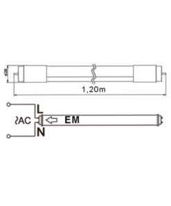 ΛΑΜΠΑ LED SMD T8 G13 18W 120cm 3000K (ΜΟΝΗΣ ΤΡΟΦΟΔΟΣΙΑΣ) 175-265V 1800lm 330° UNIVERSE – 2-U011693
