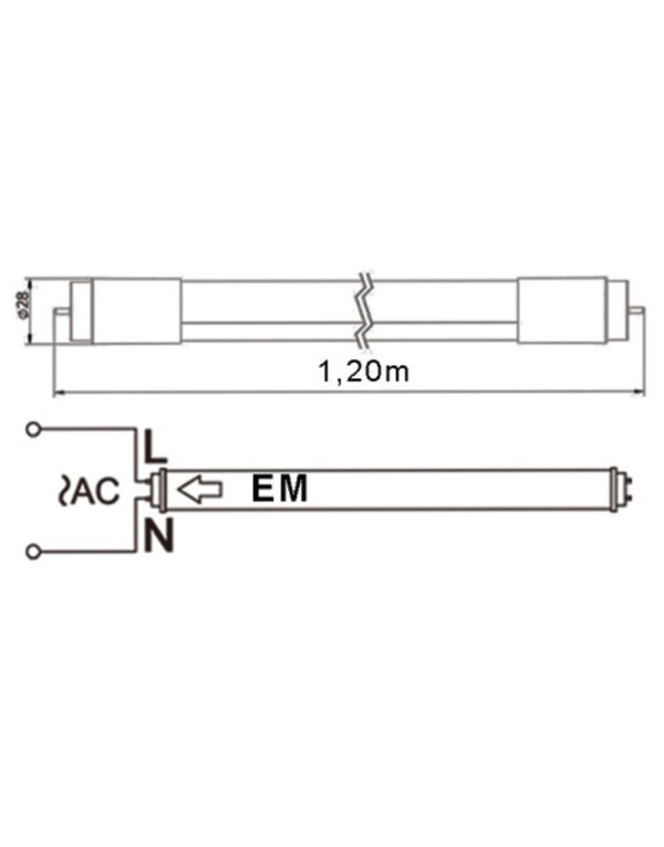 ΛΑΜΠΑ LED SMD T8 G13 18W 120cm 3000K (ΜΟΝΗΣ ΤΡΟΦΟΔΟΣΙΑΣ) 175-265V 1800lm 330° UNIVERSE – 2-U011693