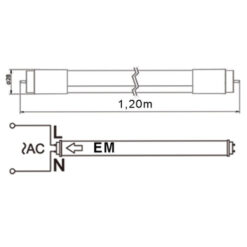 ΛΑΜΠΑ LED SMD T8 G13 18W 120cm 4000K (ΜΟΝΗΣ ΤΡΟΦΟΔΟΣΙΑΣ) 175-265V 1800lm 330° UNIVERSE – 2-U011709