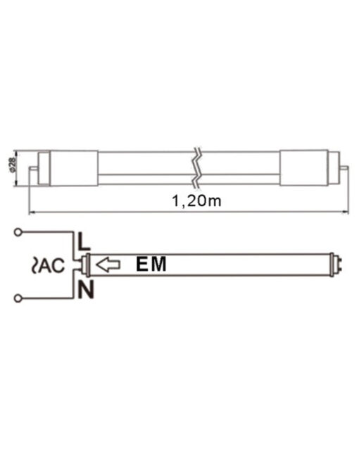 ΛΑΜΠΑ LED SMD T8 G13 18W 120cm 6500K (ΜΟΝΗΣ ΤΡΟΦΟΔΟΣΙΑΣ) 175-265V 1800lm 330° UNIVERSE – 2-U011716