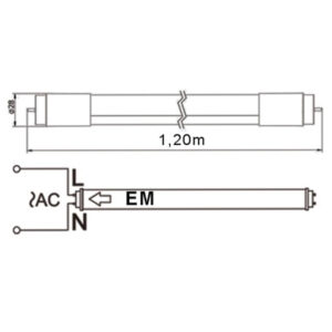 ΛΑΜΠΑ LED SMD T8 G13 18W 120cm 6500K (ΜΟΝΗΣ ΤΡΟΦΟΔΟΣΙΑΣ) 175-265V 1800lm 330° UNIVERSE – 2-U011716