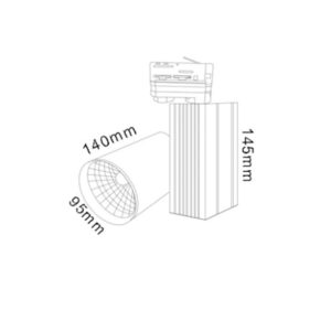 ΦΩΤΙΣΤΙΚΟ ΣΠΟΤ ΡΑΓΑΣ 3Φ 30W CCT TUNΕABLE 2700/4000/6000K 2850lm 36° ΛΕΥΚΟ UNIVERSE – 2-U013079