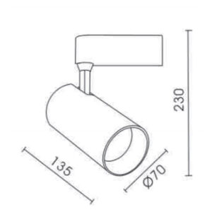 ΦΩΤΙΣΤΙΚΟ ΣΠΟΤ ΡΑΓΑΣ 1ΦΑΣΙΚΗΣ LED COB 30W CCT TUNΕABLE 3000/4000/6000K 2800lm 36° ΛΕΥΚΟ UNIVERSE – 2-U013314