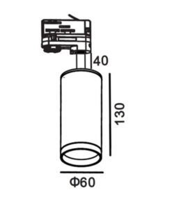 ΦΩΤΙΣΤΙΚΟ ΣΠΟΤ ΡΑΓΑΣ 3ΦΑΣΙΚΗΣ MR16/GU10 ΜΑΥΡΟ UNIVERSE – 2-U013369