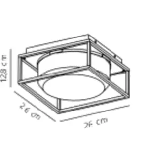 Nordlux Griffin 2218126047 Εξωτερικό Φωτιστικό Οροφής 1xE27IP44 Smoked