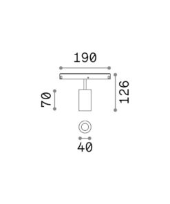EGO TRACK SINGLE 08W 3000K ON-OFF BK – 1-ID257631