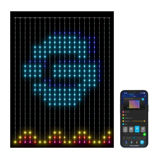 Wi-Fi Smart Λαμπάκια LED Κουρτίνα RGBIC 1.5x2m IP65 H70B1 Govee 1.SH.01.G027