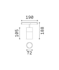 EGO TRACK SINGLE 26W 3000K ON-OFF BK – 1-ID305615