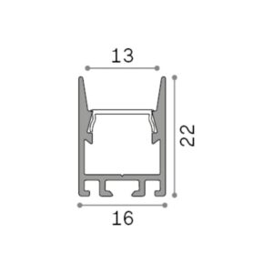 SLOT SUR D16 x D22 2000 mm WH – 1-ID307152
