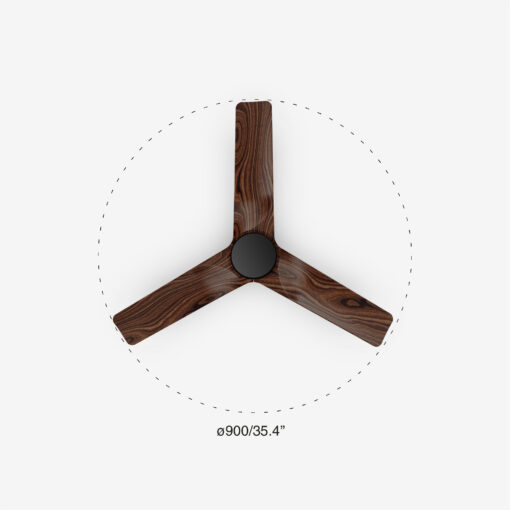 HEYWOOD O900MM BLACK 3 BLADES DARK WOOD – 1-FR33806