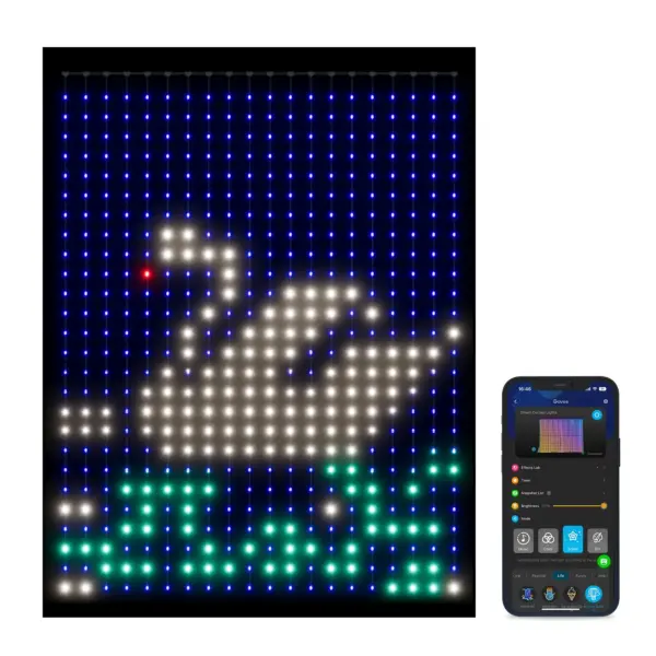 Wi-Fi Smart Λαμπάκια LED Κουρτίνα RGBIC 1.5x2m IP65 H70B1 Govee 1.SH.01.G027