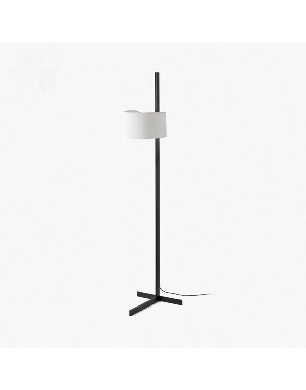 STAND UP BLACK FLOOR LAMP WHITE SHADE E27 20W – 1-FR57211-01