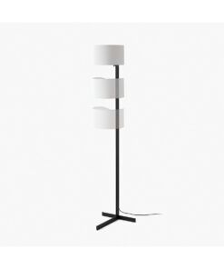 STAND UP BLACK FLOOR LAMP WHITE SHADE E27 20W – 1-FR57211-01