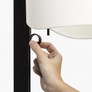 STAND UP BLACK FLOOR LAMP WHITE SHADE E27 20W – 1-FR57211-01