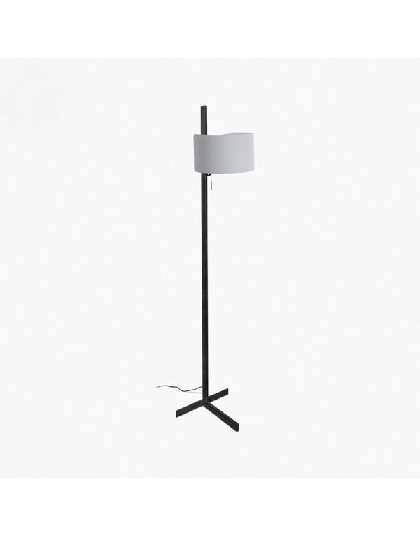 STAND UP BLACK FLOOR LAMP GREY SHADE E27 20W – 1-FR57211-03