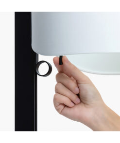 STAND UP BLACK FLOOR LAMP GREY SHADE E27 20W – 1-FR57211-03