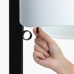 STAND UP BLACK FLOOR LAMP GREY SHADE E27 20W – 1-FR57211-03